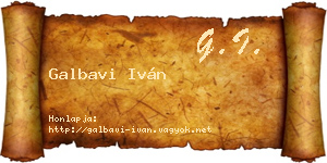 Galbavi Iván névjegykártya